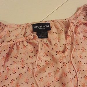 Liz Claiborne sz 2X pink floral boho top
